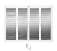 Grille d’Aération Métal 400x300 mm Blanche - Grille de Ventilation Rectangulaire pour Mur et Plafond - Couvercle de Ventilation pour Systèmes HVAC, Extraction et Entrée d’Air