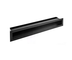 Grille d’aération rectangulaire noire 10 x 60 cm, ventilation cheminée, entrée d’air cachée, revêtement poudre ADGO