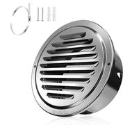 Grille d'aération 110 mm en acier inoxydable 304 - Épaississement - Avec moustiquaire - Ronde - Protection contre les intempéries - Pour garage, cuisine, salle de bain