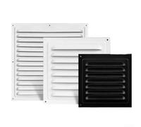Grille d'aération à persiennes en métal, 150 mm-300 mm, blanc/noir | Grille murale extérieure en fer galvanisé, sortie d'entrée d'air résistante aux intempéries pour garage, grenier