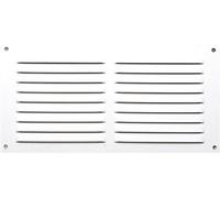 Grille d'aération en aluminium blanc à visser 10x20cm - pour salle de bains - avec moustiquaire