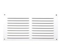 Grille d'aération en aluminium blanc à visser 10x20cm - pour salle de bains - avec moustiquaire