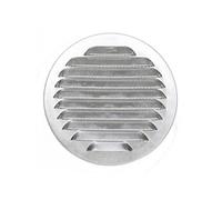 Centrale Brico Grille aluminium argenté à encastrer Ø110 mm avec moustiquaire, clips