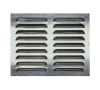 Grille de ventilation et de protection contre les intempéries en aluminium Non teinté 40 x 50 cm Avec grille à lamelles et moustiquaire