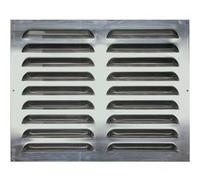 Grille de ventilation et de protection contre les intempéries en aluminium Non teinté 40 x 50 cm Avec grille à lamelles et moustiquaire