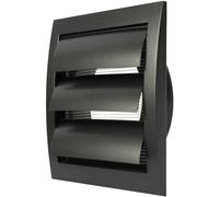 Grille d'aération anthracite de 10 cm avec écran antiparasitaire intégré et bride, anthracite, couvercle de conduit d'évacuation CVC, capuchon d'échappement