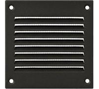 Grille d'aération anthracite de 100 mm x 100 mm - Grilles de reprise d'air en acier - pour plafond et mur latéral - Système CVC - Équipées de l'écran de protection (10 x 10 cm, anthracite)