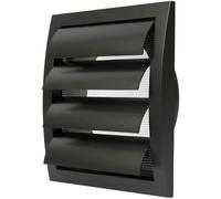 Grille d'aération anthracite de 15 cm avec écran antiparasitaire intégré et bride, anthracite, couvercle de conduit d'aération CVC, capuchon d'échappement