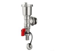 Grille d'aération automatique pour chauffage au sol de 2,5 cm pour collecteur de chauffage, vanne de purge automatique avec robinet de vidange, éliminateur d'air pour chauffage central (poignée rouge)