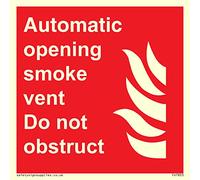 Grille d'aération automatique pour fumée. Ne pas obstructer. Panneau 400 x 400 mm - S40