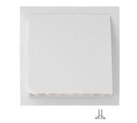 Grille d'aération Blanche Ø 150 mm avec Protection Contre Les intempéries - en Plastique - Protection Contre Les intempéries - Grille de façade avec clapet Anti-Retour