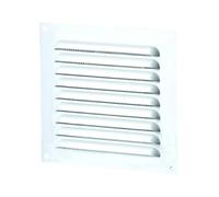 Grille d'aération blanche 10 cm x 10 cm avec moustiquaire - Couvercle de ventilation intérieur et extérieur - Applications de ventilation, de climatisation et de chauffage à air et de ventilation