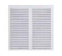 Grille d'aération - Blanche - 350 x 350 mm - Avec moustiquaire et filet anti-insectes - Coque pour aération murale