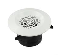 Grille d'aération blanche en ABS en forme de fleur pour murs et plafonds - Grille d'aération ronde avec écran en maille intégrée, tailles 75/100/150 mm, odeur (75 mm)
