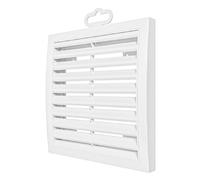 Grille d'aération blanche en plastique ASA 150 x 150 mm rectangulaire - Grille d'évacuation d'air à lamelles pour cuisine, salle de bain, garage