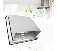 Grille d'aération carrée en acier inoxydable avec grille de persienne et maille pour conduits muraux, ventilation intérieure et extérieure, 100/125/150 mm (125 mm)