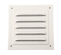 Grille d'aération carrée en alliage d'aluminium avec maille - Blanc - Résistant à la rouille - Pour intérieur et extérieur - 400 x 400 mm