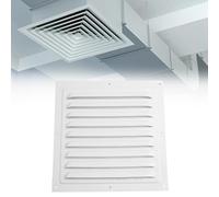 Grille d'aération carrée en aluminium pour ouvertures murales ou de plafond, 150 x 150 mm, 200 x 200 mm, 250 x 250 mm, 300 x 300 mm (blanc, 150 x 150 mm)