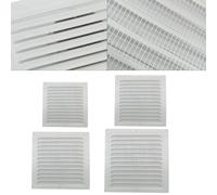 Grille d'aération carrée en aluminium pour ouvertures murales ou de plafond, 150 x 150 mm, 200 x 200 mm, 250 x 250 mm, 300 x 300 mm (blanc, 1 pièce) (300 x 300 mm)