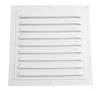 Grille d'aération carrée en aluminium pour ouvertures murales ou de plafonds, grille d'aération intérieure et extérieure avec écran, blanc pour une utilisation domestique (200 x 200 mm)