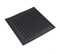 Grille d'aération carrée en métal - 250 x 250 mm - En alliage d'aluminium - Avec moustiquaire - Pour la maison, le bureau, la ventilation et la climatisation - Noir
