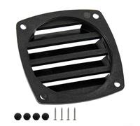 Grille d'aération carrée en plastique pour bateau et camping-car, 7,6 cm, pour ventilation efficace et protection contre les intempéries (noir)