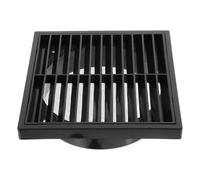 Grille D'aération Carrée Plate Noire en Plastique avec Maille | Conduit Rond 150mm, Volets Inclinés, Installation Simple, Débit Optimisé, Usage Garage et Abri
