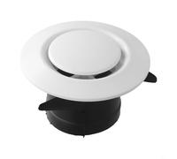 Grille d'aération chaude pour systèmes d'alimentation en air de plafond en matériau ABS avec volume d'air réglable et propriétés de réduction du bruit (75 mm)