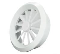 Grille d'aération circulaire en ABS - Blanc - Contrôle du flux d'air réglable - Diffuseur rotatif pour distribution uniforme - Installation au bureau (200 mm)
