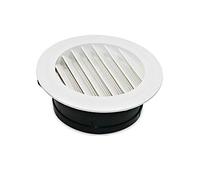Grille d'aération circulaire en plastique ABS blanc et noir pour outil de ventilation Vogueing - Cache de ventilation ronde murale pour usage domestique (Oblique-125 mm)