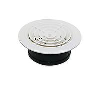 Grille d'aération circulaire en plastique ABS blanc et noir pour outil Vogueing - Couverture de ventilation ronde murale de 200 mm pour usage domestique (rotatif)'