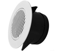 Grille d'aération circulaire fine en ABS pour entrée d'air frais et évents de retour d'air 75 mm, blanche, 15 x 15 x 10 cm, pour installation facile pour systèmes CVC (A)