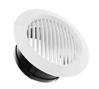 Grille d'aération circulaire pour salle de bain, cuisine, bureau, montage mural, plafond, cache-tuyau, capuchon blanc et noir, ABS 75 mm, 100 mm, 125 mm, 150 mm, 200 mm Taille (125 mm)