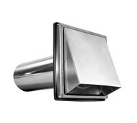 Grille d'aération conique en acier inoxydable de 10,2 cm avec amortisseur à fermeture automatique - Sortie murale extérieure coupe-vent et imperméable pour la maison, la buanderie, kit d'échappement