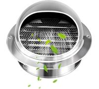 Grille d'aération - CUNEARY - 150 mm - Acier inoxydable - Lamelles anti-insectes - Mural