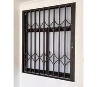 Grille d'aération de fenêtre avec barres de sécurité anti-effraction et serrure à clé double face pour portes d'entrée résistantes aux intempéries et protections de vitrine