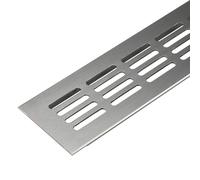 Grille d'aération de porte en acier inoxydable et aluminium | Grille d'aération carrée | 600 x 60 mm | Grille de meuble en aluminium pour chauffage - mur, etc.