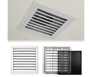 Grille d'aération de retour en aluminium à persiennes pour mur et plafond 30 x 30 cm Panneau d'accès en métal avec filtre pour flux d'air intérieur/extérieur et ventilation