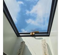 Grille d'aération de toit robuste avec poignée de verrouillage - Trappe de fenêtre transparente pour granges et sous-sols - Plaque de rechange (In-75 x 70 cm/29,5 x 28)