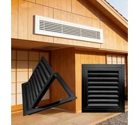 Grille Daération Décorative à Lames Fixes à 45° - Cache-aération élégant pour Murs Et Plafonds - Panneau Daccès Idéal pour La Climatisation, La Black Wxl_12 x 14 in