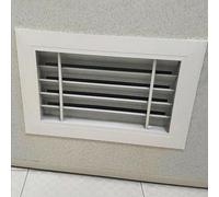 Grille d'aération double face en aluminium pour porte intérieure - Pour cuisine, magasin, abri de jardin et garage - 27 x 27 cm / 69 x 69 cm - Panneau d'aération à persiennes