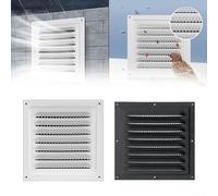 Grille d'aération élégante, couleur anthracite, 20 x 20 cm, matériau (2 pièces, noir)