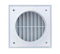 Grille d'aération en ABS blanc, avec persienne imperméable et écrans métalliques amovibles pour conduit CVC mural ou plafond dans la salle de bain, la cuisine, le bureau (4 en 100 avec maille)