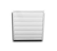 Grille d'aération en ABS - Moustiquaire avec bride - Fermeture automatique - Couleur : blanc - Dimensions : Ø 150 - 250 x 250 mm