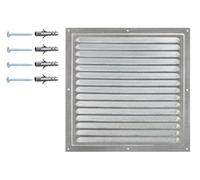 Grille d'Aération en Acier Galvanisé 30 x 30 cm, Grille d'Aération en Métal avec Filet de Protection, Grille d'Aération Intérieure/Extérieure, Grille d'Aération en Métal avec Maille.