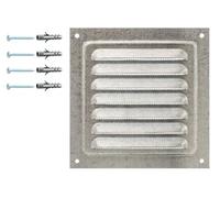 Grille d'Aération en Acier Galvanisé, Grille d'Aération en Métal avec Filet de Protection, Grille d'Aération Intérieure/Extérieure, Grille d'Aération en Métal avec Maille. (12,5 x 12,5 cm)