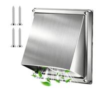 Grille d'aération en acier inoxydable 100 mm - Grille de protection contre les intempéries - Grille d'aération extérieure 304 avec moustiquaire - Grille d'aération extérieure pour tuyau Vmc et