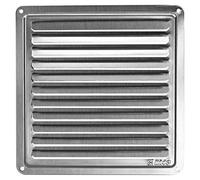 Grille d'aération en acier inoxydable - 155 x 155 mm - Grille d'aération - Grille à lamelles