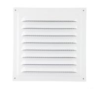 Grille d'aération en acier inoxydable 20 x 20 cm anthracite avec filet de protection pour plafond et paroi latérale HVAC Flux d'air Couverture moderne Qualité de l'air intérieur (1 pièce) Blanc