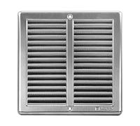 MKK-Shop Grille d'aération en acier inoxydable 200 x 200 (8 x 8)